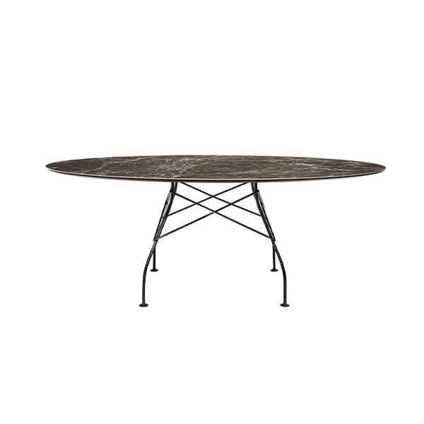 Kartell Glossy Spisebord - Brown Emperador - Sort Stel