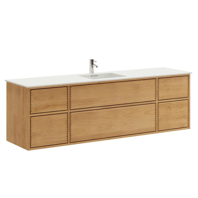 180 cm Naturolieret Just Wood Push Badmøbel med Skuffer