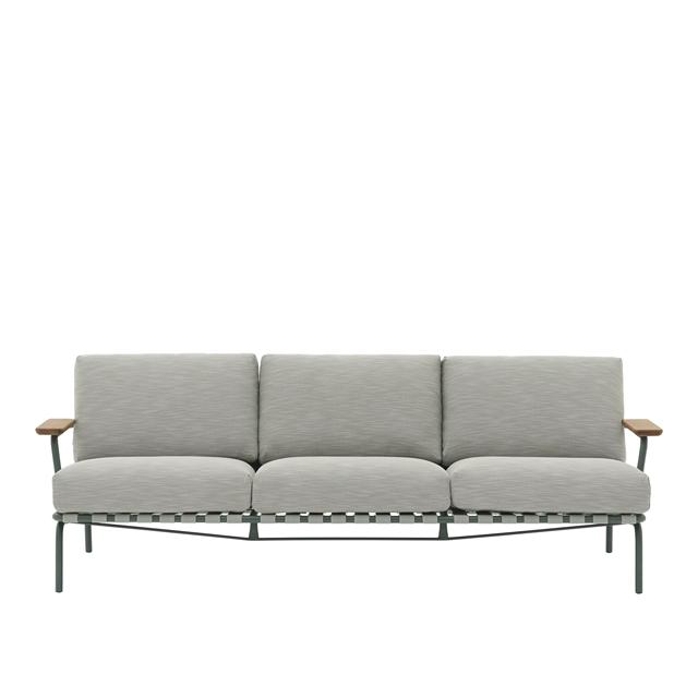 Muuto Settle Udendørs  -personers Sofa Ribbed Weave   Mørkegrøn