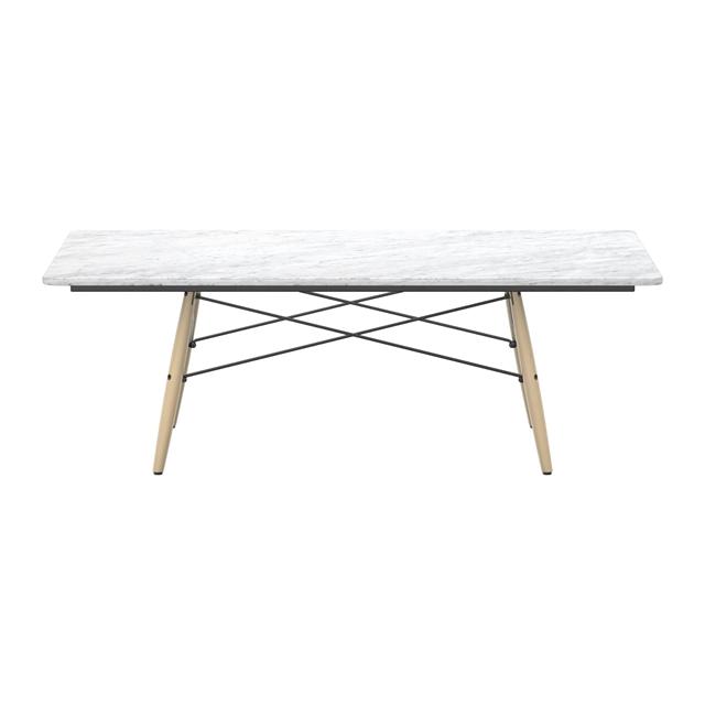 Vitra Eames Sofabord Rektangulært Hvid Marmor Honningfarvet Ask