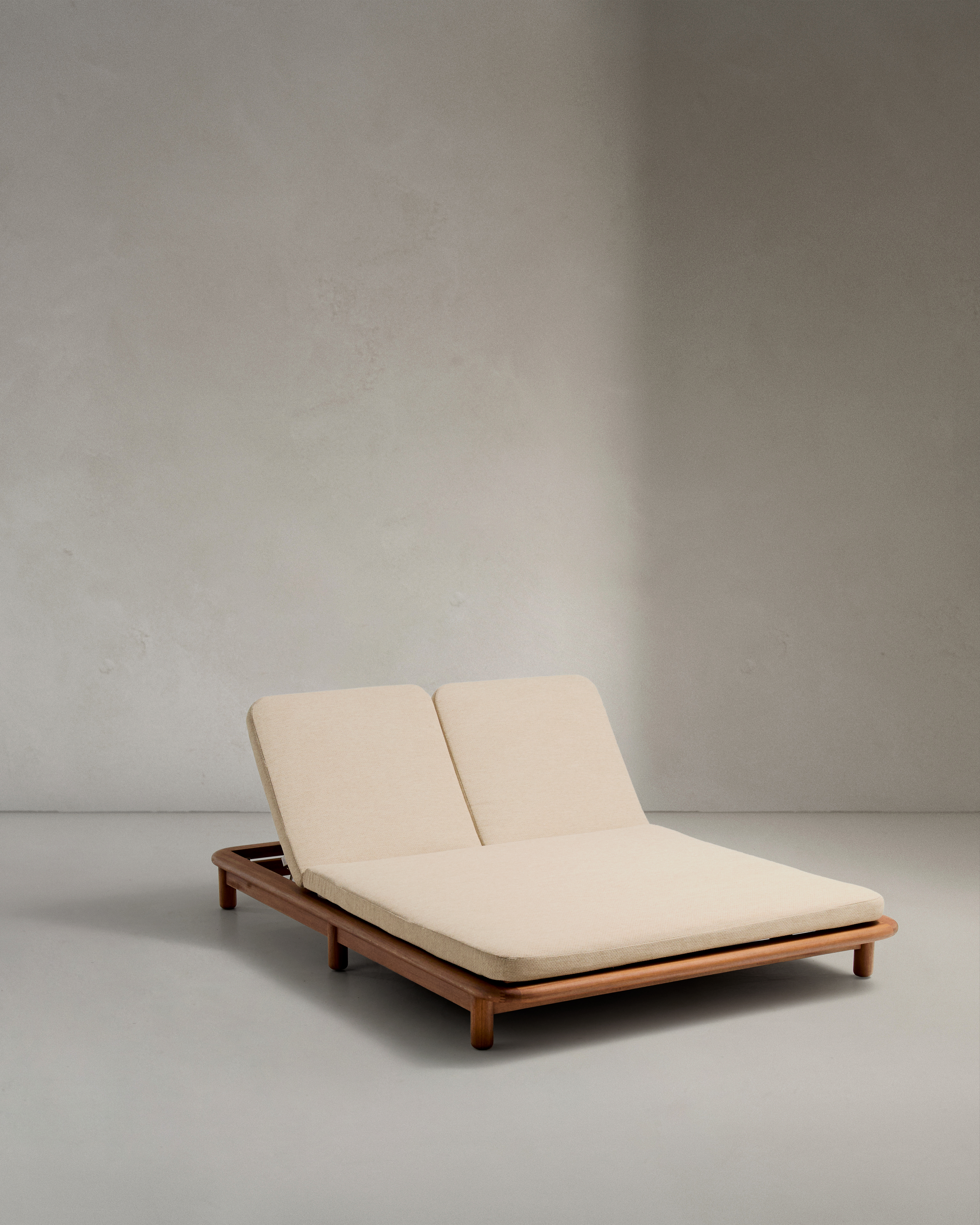 Kave Home Turqueta Dobbelt Liggestol Lavet   Fsc 100  Massivt Teaktræ