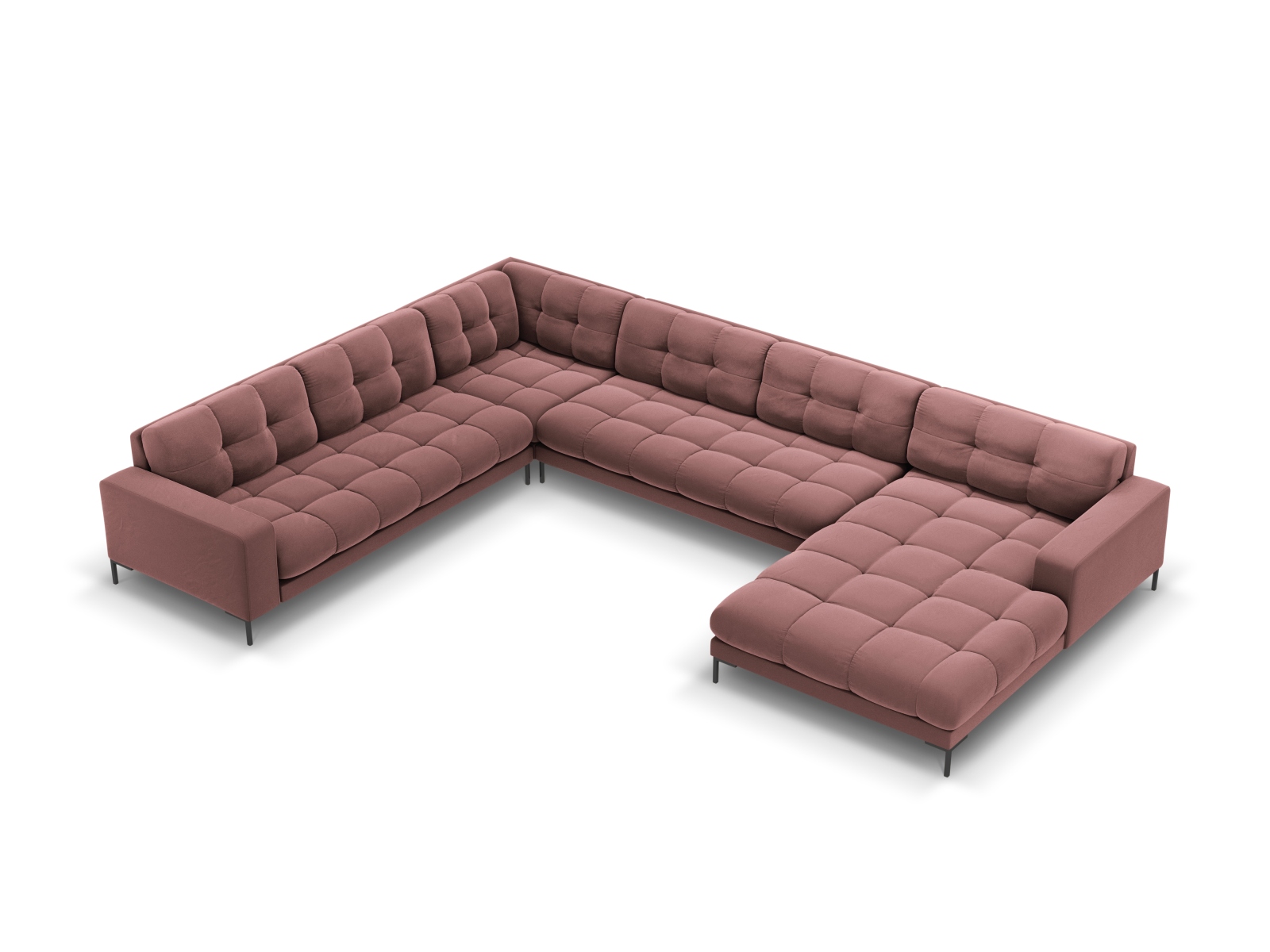 Micadoni  Venstre Hjørnesofa   Fløjl   Quot Mamaia Quot    Sæder  327x256x75
