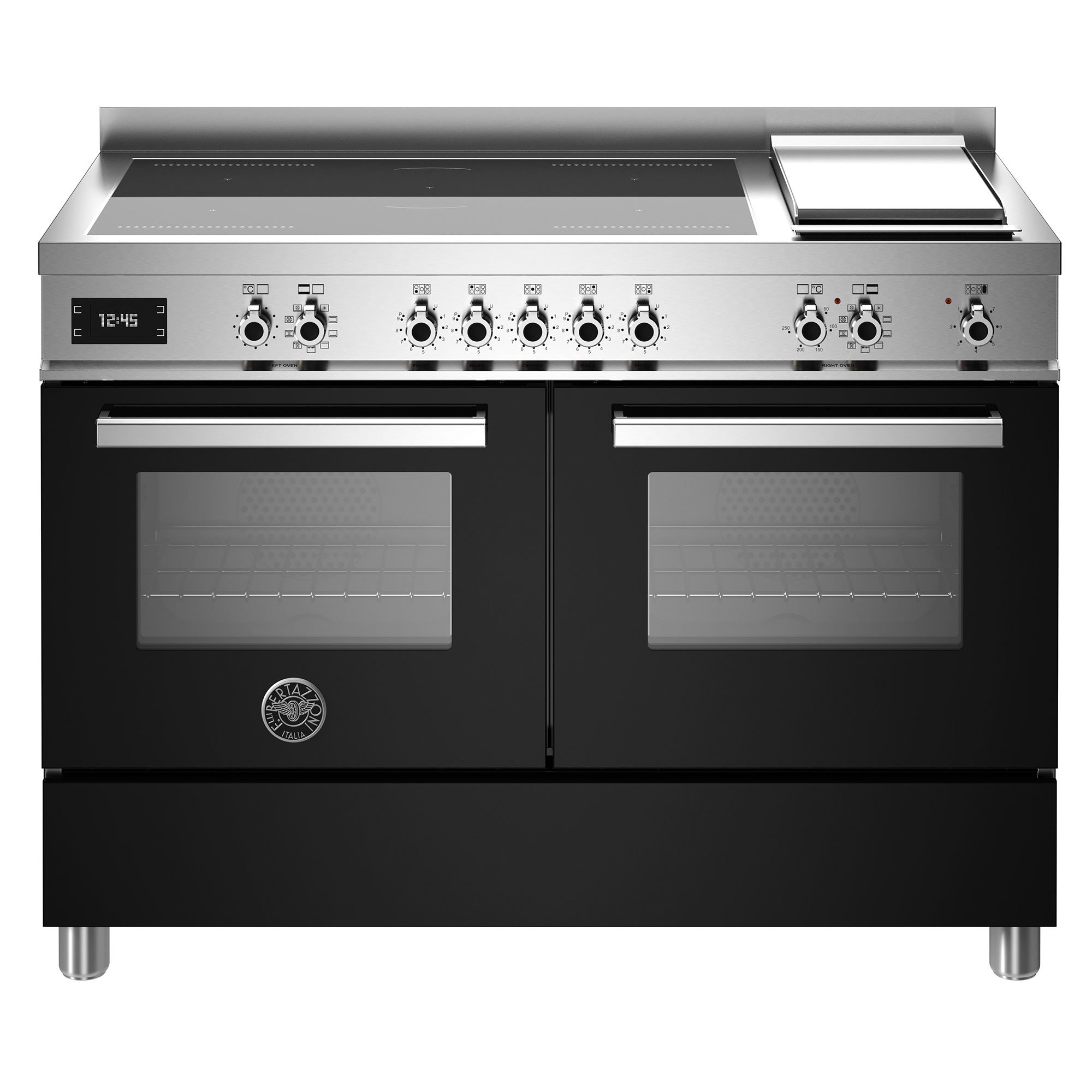 Pro125i2e Induktionskomfur Med Dobbelt Ovn   Stegeplade 120    Sort