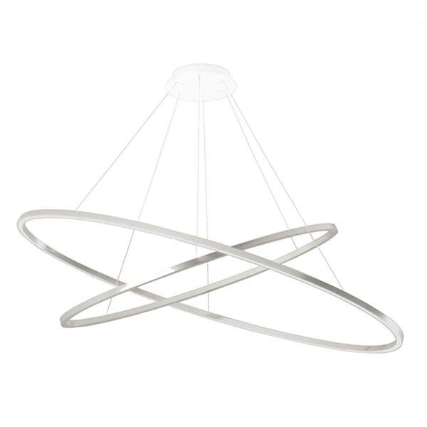 Nemo Ellisse Double Pendel Poleret Aluminium  Hvid 3000k