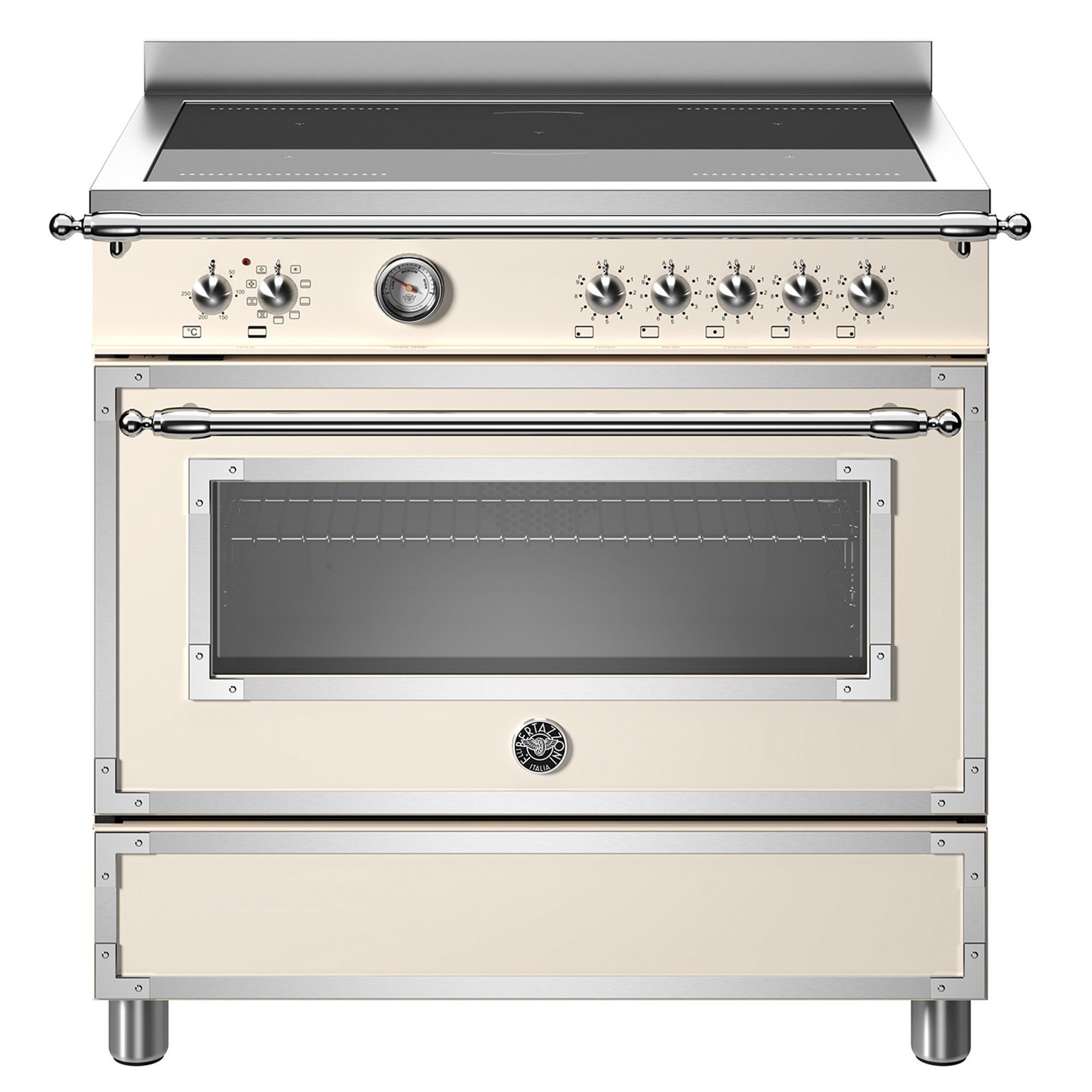 Her95i1eavt Heritage Induktionskomfur Med Ovn  90    Cremehvid
