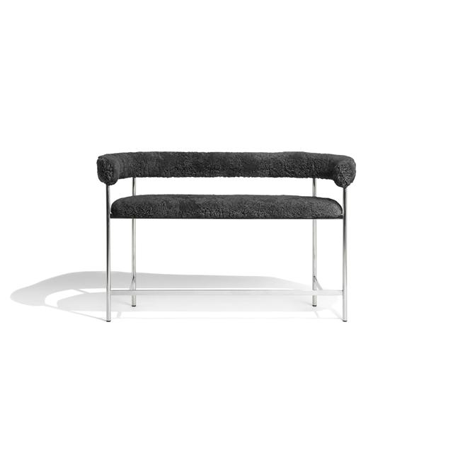 Møbel Copenhagen Font Bar Sofa 65   Sheepskin Grå Poleret Stål Stel