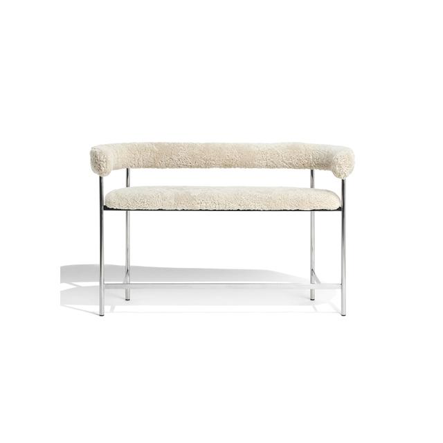 Møbel Copenhagen Font Bar Sofa 65   Sheepskin Oyster Poleret Stål Stel