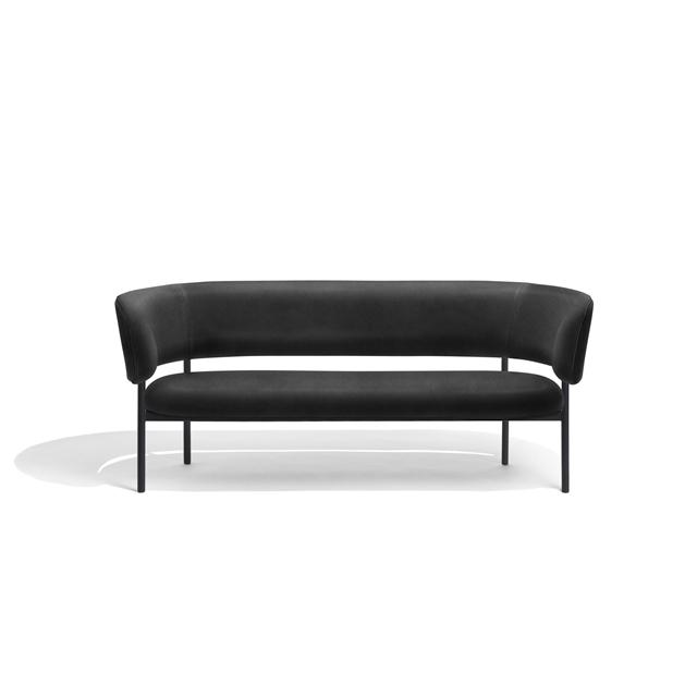 Møbel Copenhagen Font Sofa Dunes Anthrazite Læder Sort Stel