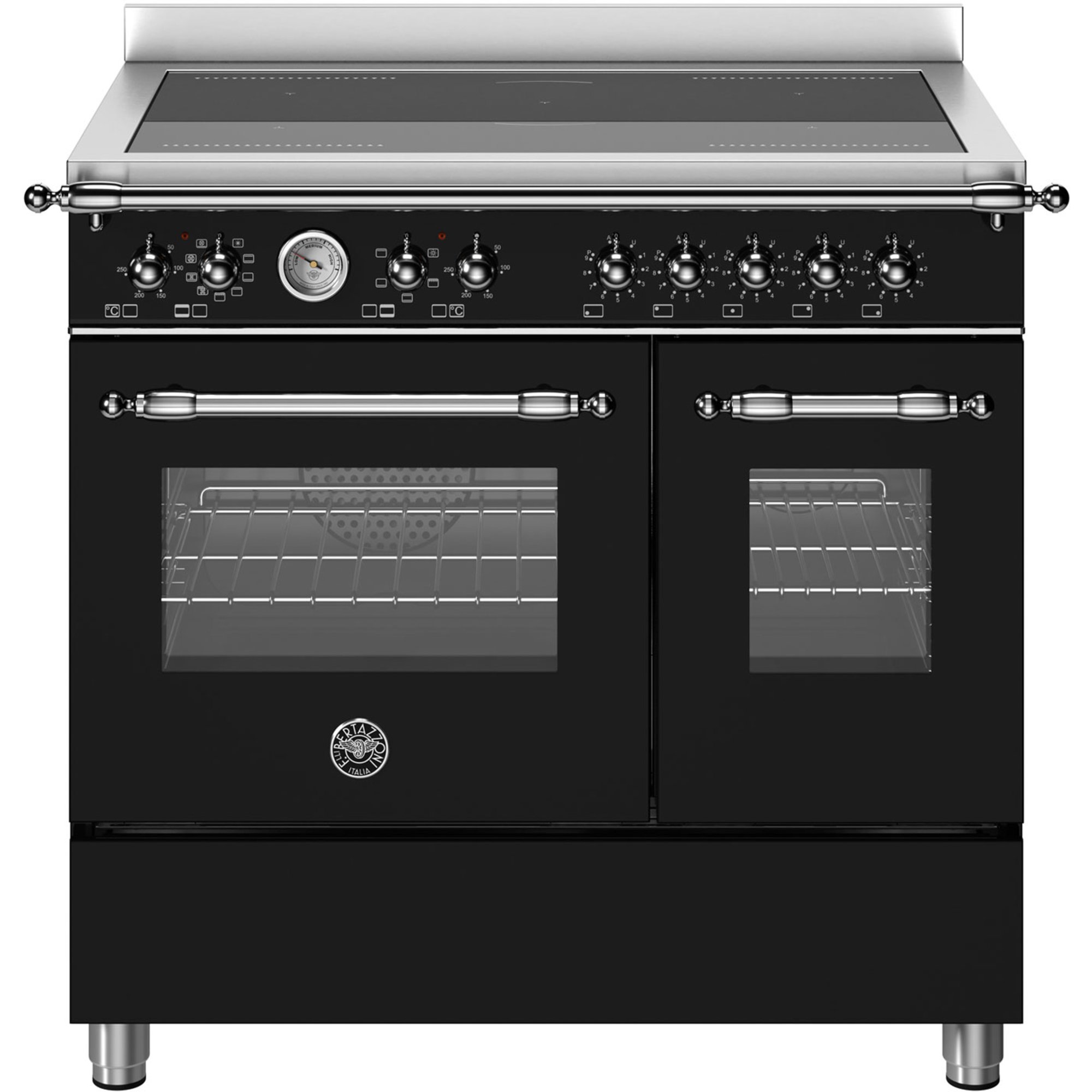 Her95i2enec Heritage Induktionskomfur Med Dobbeltovn 90     Zoner  Mat Sort
