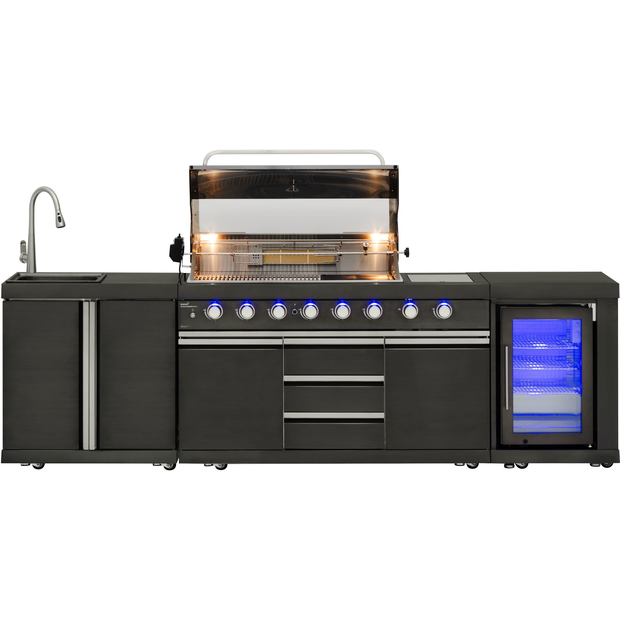 Gasgrill Black Diamond     Sommerkøkken Med Køleskab   Vandhane