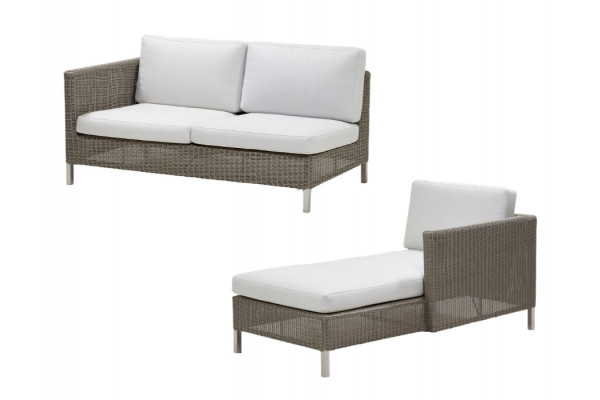 Cane-line Connect Loungesæt   Chaiselounge Taupe Hvid