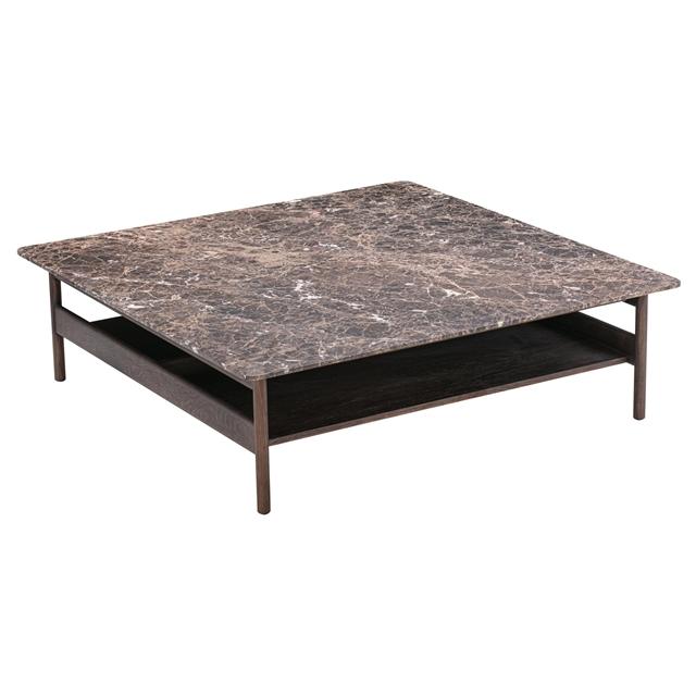 Wendelbo Collect Sofabord 120x120 Emperador Marmor  Mørkebrun Egetræ