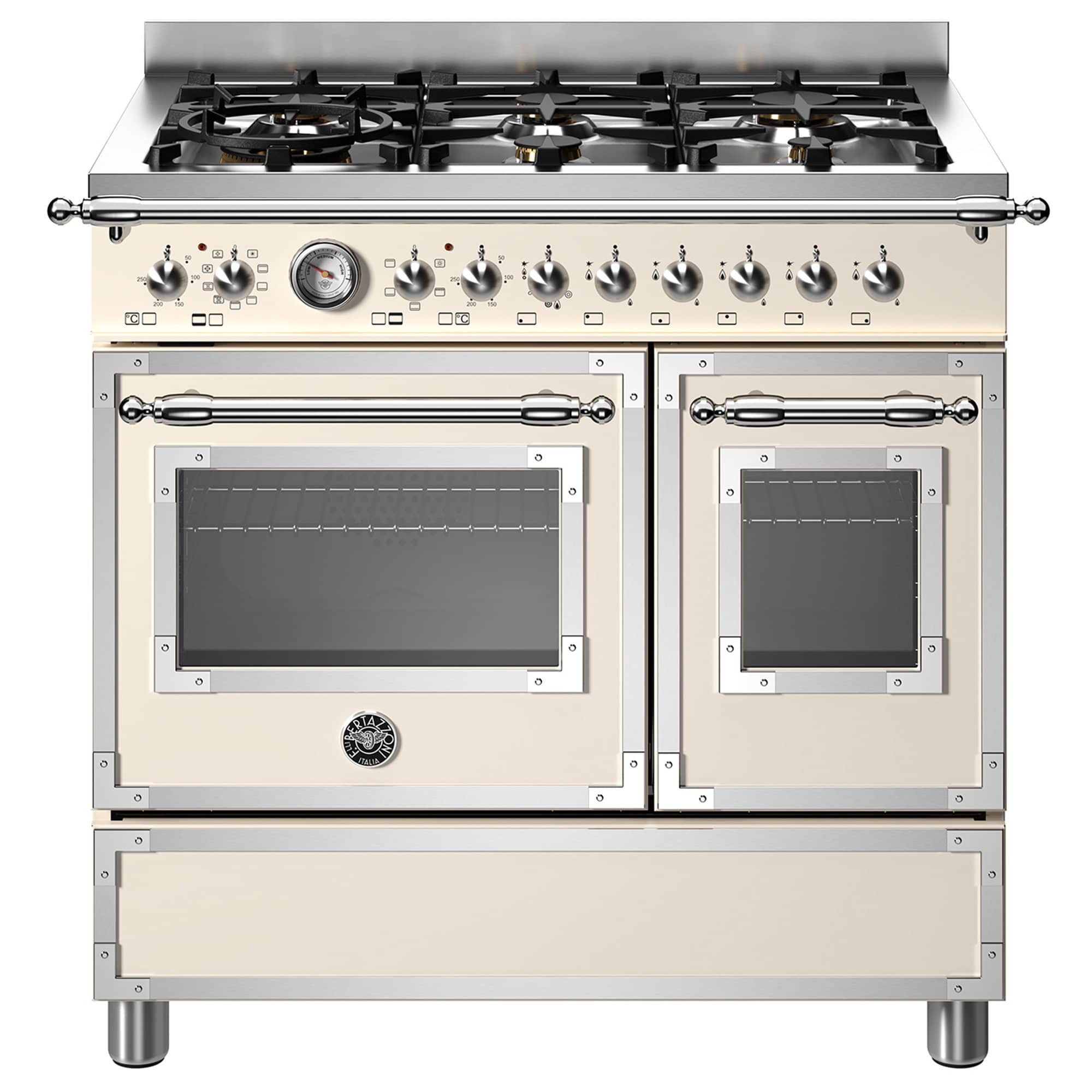 Her96l2eavt Heritage Gaskomfur Med Dobbeltovn  90    Cremehvid