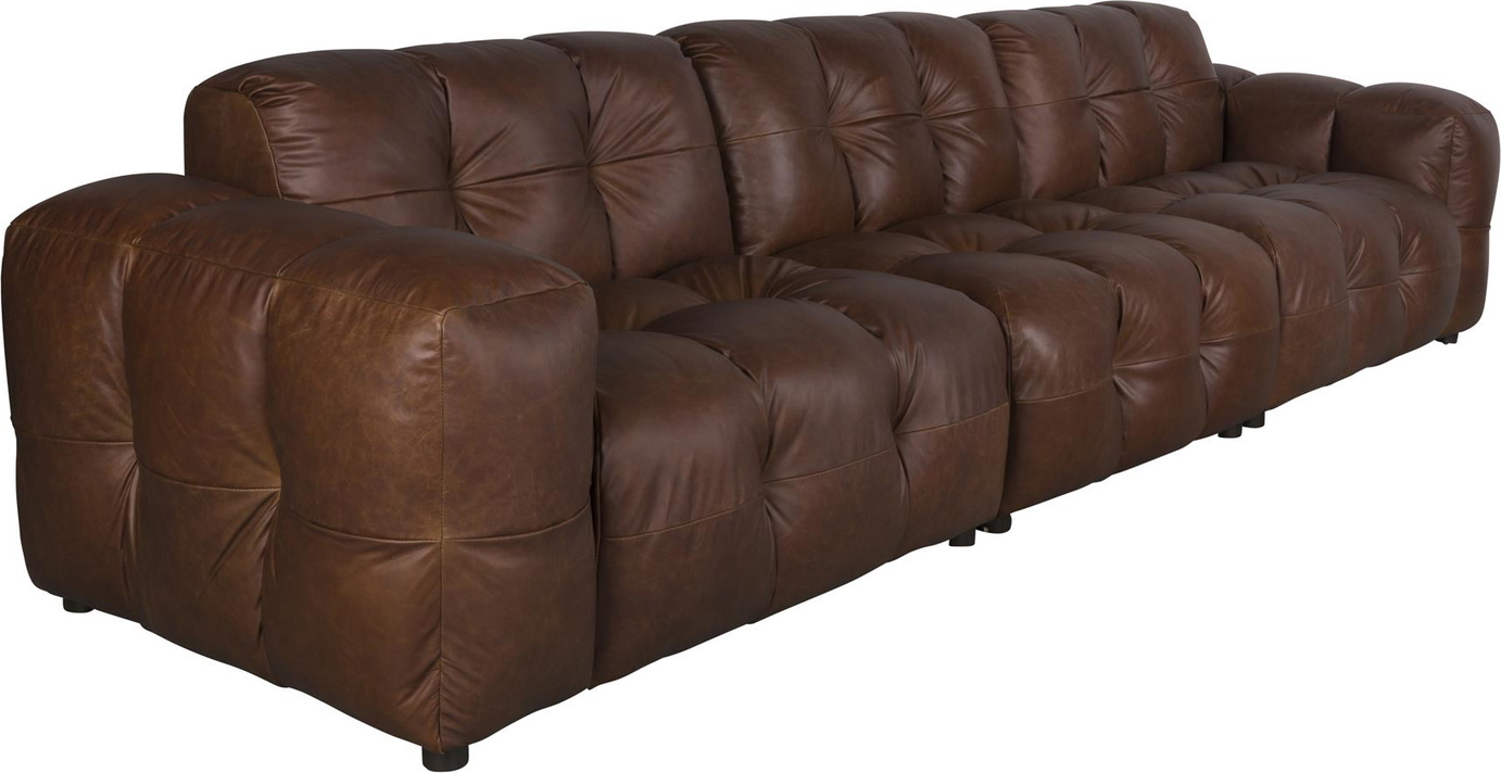Hackman   -personers Sofa  Mørkebrun  ægte Læder   : 102    : 84    : 364