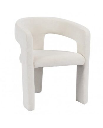 Bibi Spisebordsstol Med Armlæn Chenille H75 Off White