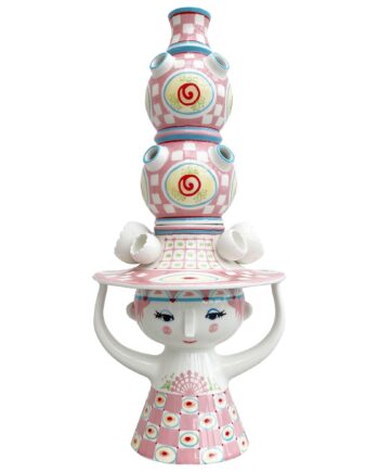 Bjørn Wiinblad Lady With Hat Vase Rosa