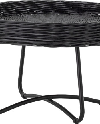 Bloomingville Hattie Sofabord Sort Rattan Rundt