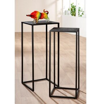 Borde Sæt Sort Metal Bolig   Brugskunst Godkarmashop