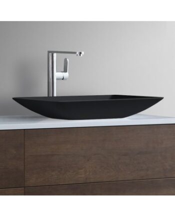Bordmonteret Håndvask Solid Stone Mat Sort