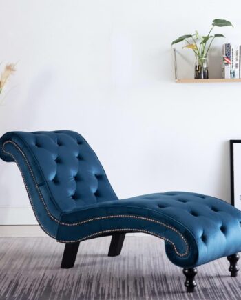 Chaiselong Blå Fløjl