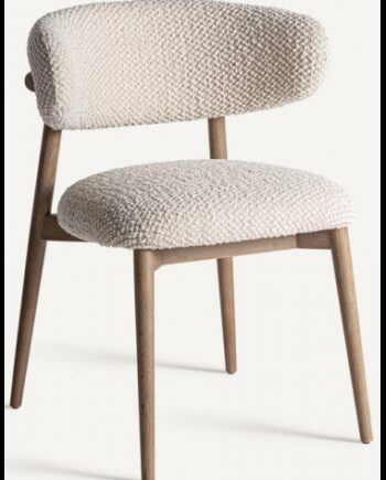 Glorenza Spisebordsstol Asktræ Polyester H79 Gråbrun Natur