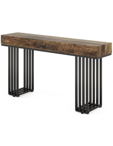 Konsolbord Metal Møbelplade 140 Sort Brun