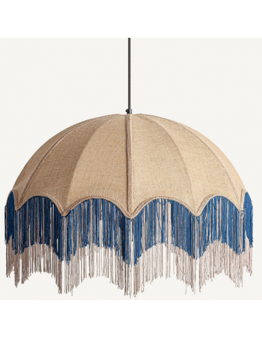 Loftlampe Jute ø69 E27 Beige Blå