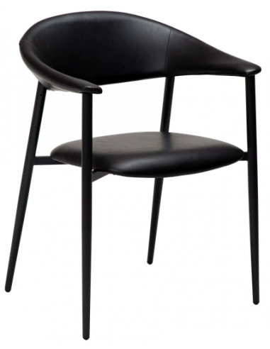 Rover Spisebordsstol Metal Læder H80 Sort Vintage Sort