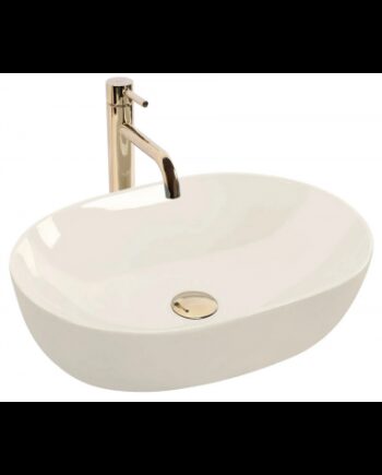 Bordmonteret Oval Håndvask Keramik Blank Ecru