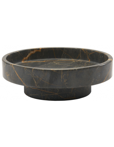 Porto Rund Piedestal Marmor ø25 Sort Marmor