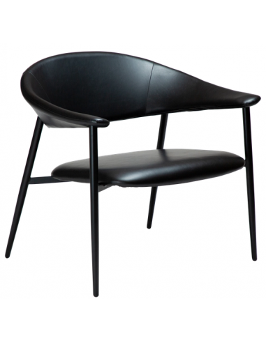 Rover Loungestol Metal Læder H74 Sort Vintage Sort