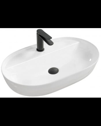 Bordmonteret Oval Håndvask Keramik Blank Hvid