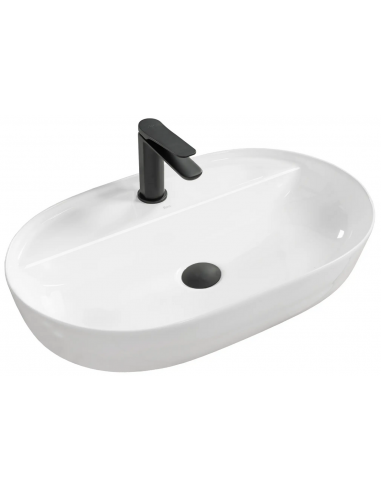 Bordmonteret Oval Håndvask Keramik Blank Hvid