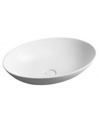 Bordmonteret Oval Håndvask Rockstone Mat Hvid