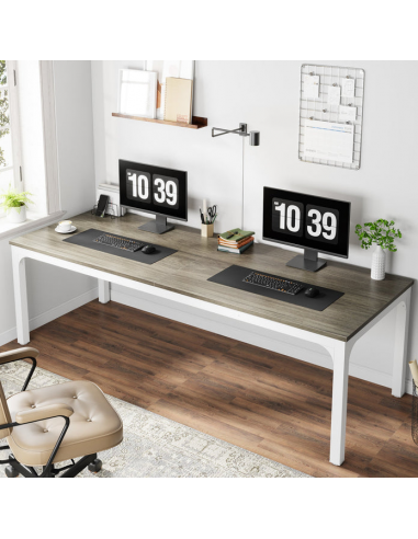 Skrivebord Metal Møbelplade 200 Hvid Taupe