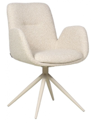Alex Spisebordsstol Med Drejfod Boucl H86 Beige Meleret Taupe
