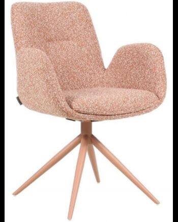 Alex Spisebordsstol Med Drejfod Boucl H86 Terracotta Meleret Terracotta