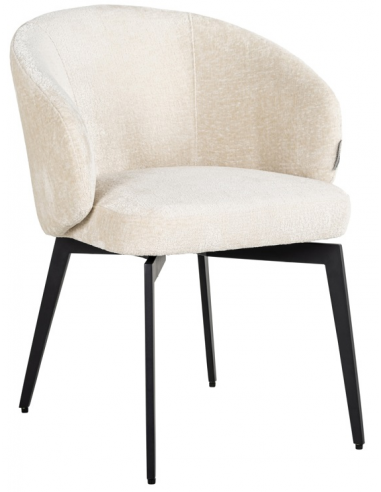 Amphara Spisebordsstol Metal Chenille H79 Sort Hvid