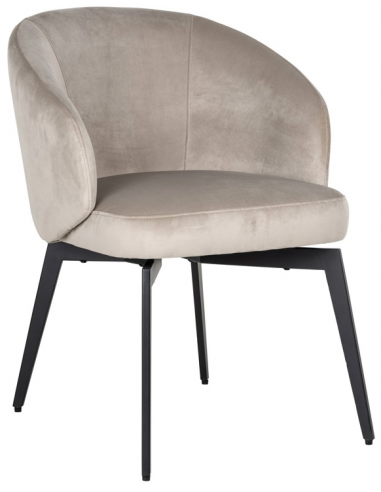 Amphara Spisebordsstol Metal Velour H79 Sort Khaki