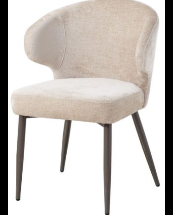 Ares Spisebordsstol Metal Polyester H84 Lerbrun Creme