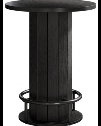 Barbord Træ Metal H100 ø80 Sort