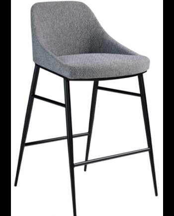 Barstol Med Ryglæn Stål Polyester H90 Sort Grå