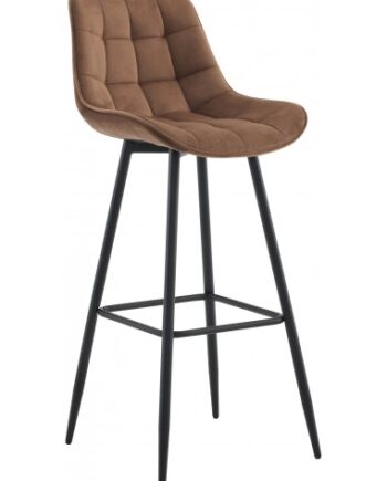 Barstol Metal Velour H106 Sort Brun