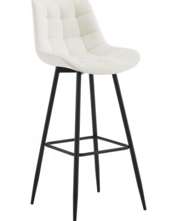 Barstol Metal Velour H106 Sort Creme