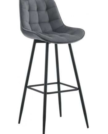 Barstol Metal Velour H106 Sort Mørkegrå