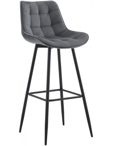 Barstol Metal Velour H106 Sort Mørkegrå