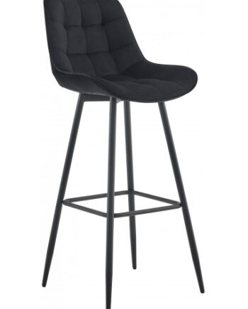 Barstol Metal Velour H106 Sort Sort