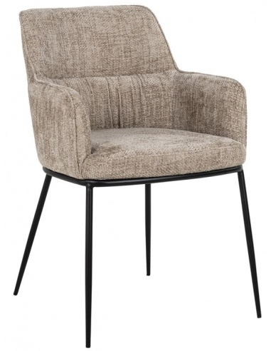 Bella Spisebordsstol Metal Polyester H84 Sort Sand