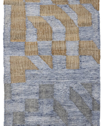 Bloomingville Vikka Tæppe Blå Jute 75x245
