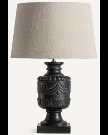 Bordlampe Mangotræ Bomuld H70 Rustik Sort Beige